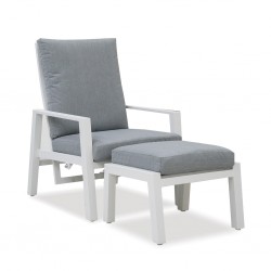 Lydia Sunlounger + Ottoman Matte White