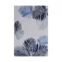 Rug 160x230 cm Blue & White Leaf