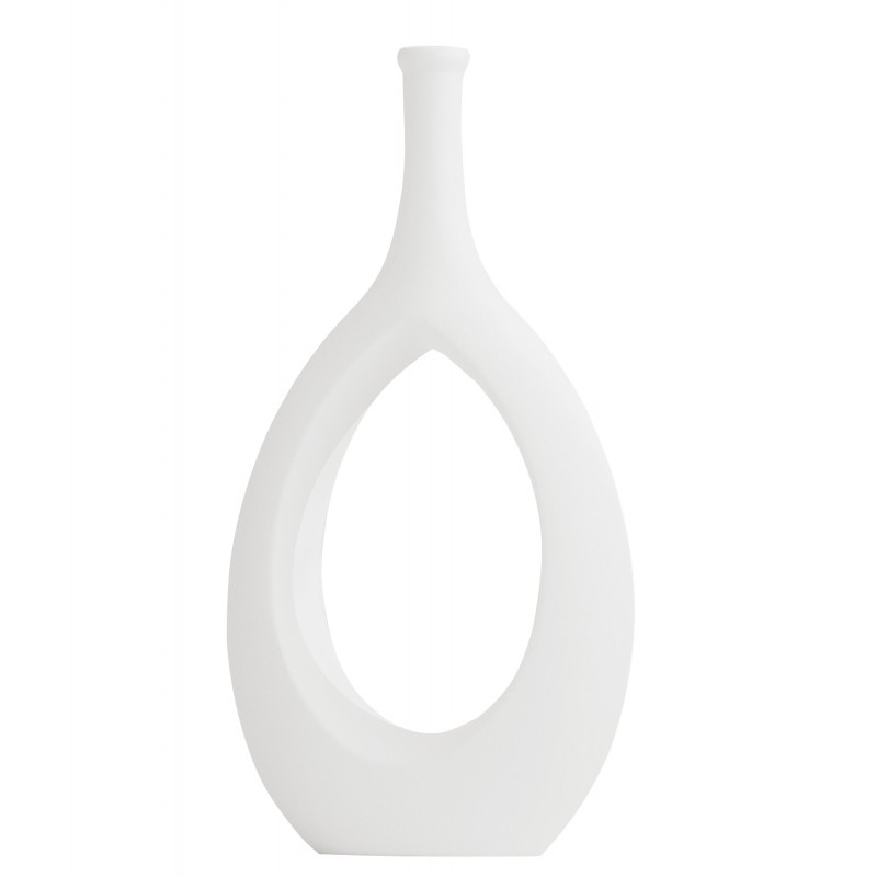 Vase Ceramic 30x2.5x15 cm White