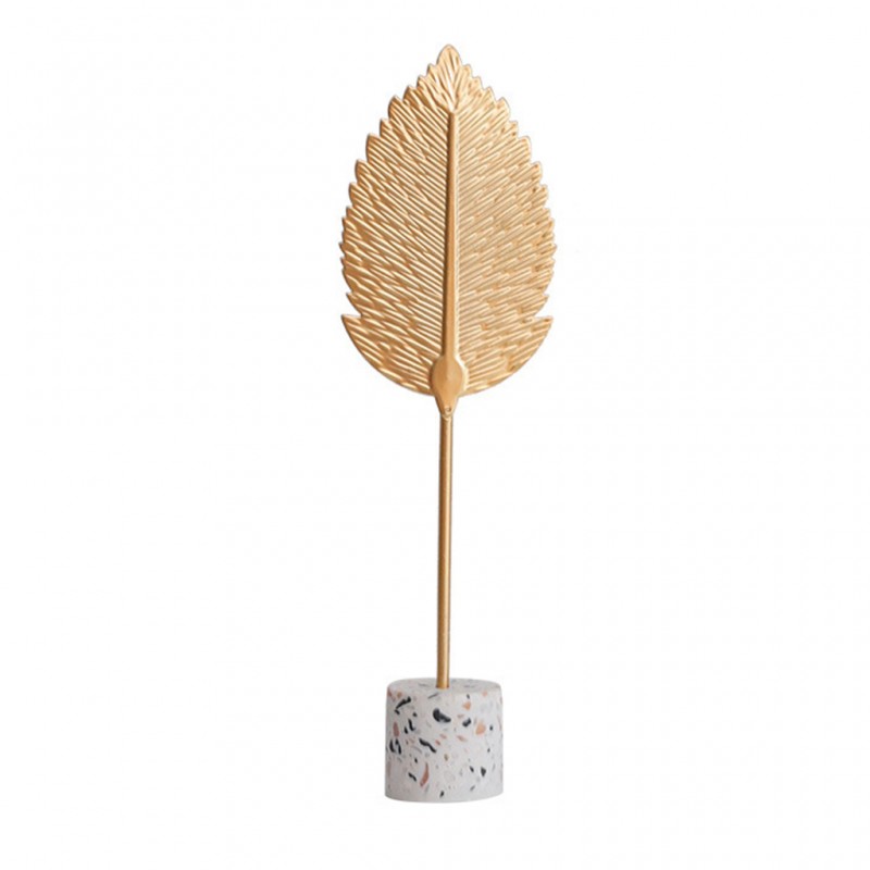 Gold Oak Leaf Decoration Tabletop 8x4x26.5cm