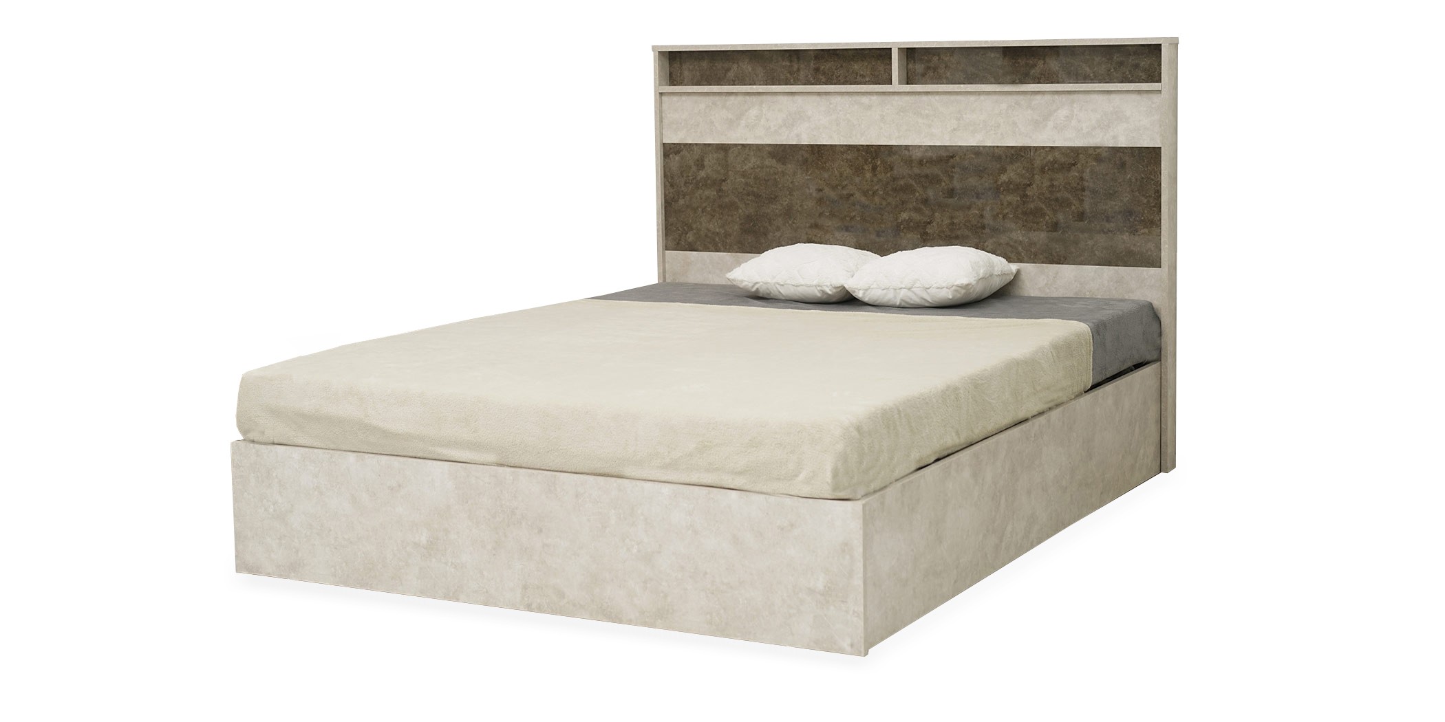 Berlis Bed 150x190 cm High Gloss Smokey Grey