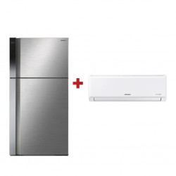 Hitachi R-V610PRU7 Refrigerator & Samsung AR12BVHGAWK Air Conditioner