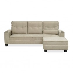 Icon Sofa 4 Seater + Ottoman Mocha Col Fabric