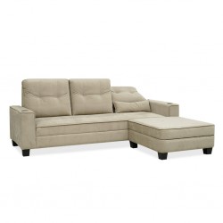 Icon Sofa 4 Seater + Ottoman Mocha Col Fabric