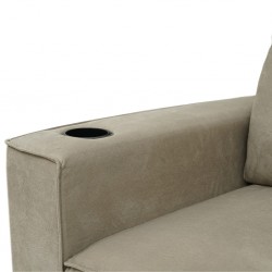 Icon Sofa 4 Seater + Ottoman Mocha Col Fabric