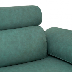 Comfy Sofa Corner Vegan Leather in Mint Col Fab