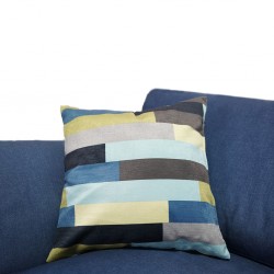 Kazaar 3 Seater Fabric Denim Col W/2 Accent Pillow