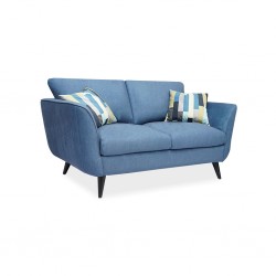 Kazaar 2 Seater Fabric Denim Col W/2 Accent Pillow