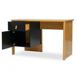 Valencia Desk Table Almond Clean/Black Matte Color