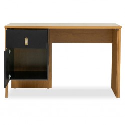 Valencia Desk Table Almond Clean/Black Matte Color