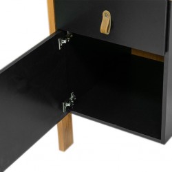 Valencia Desk Table Almond Clean/Black Matte Color