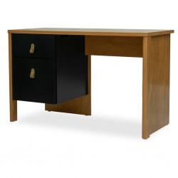 Valencia Desk Table Almond Clean/Black Matte Color