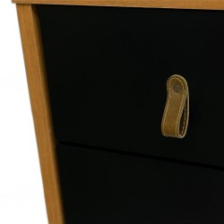Valencia Desk Table Almond Clean/Black Matte Color