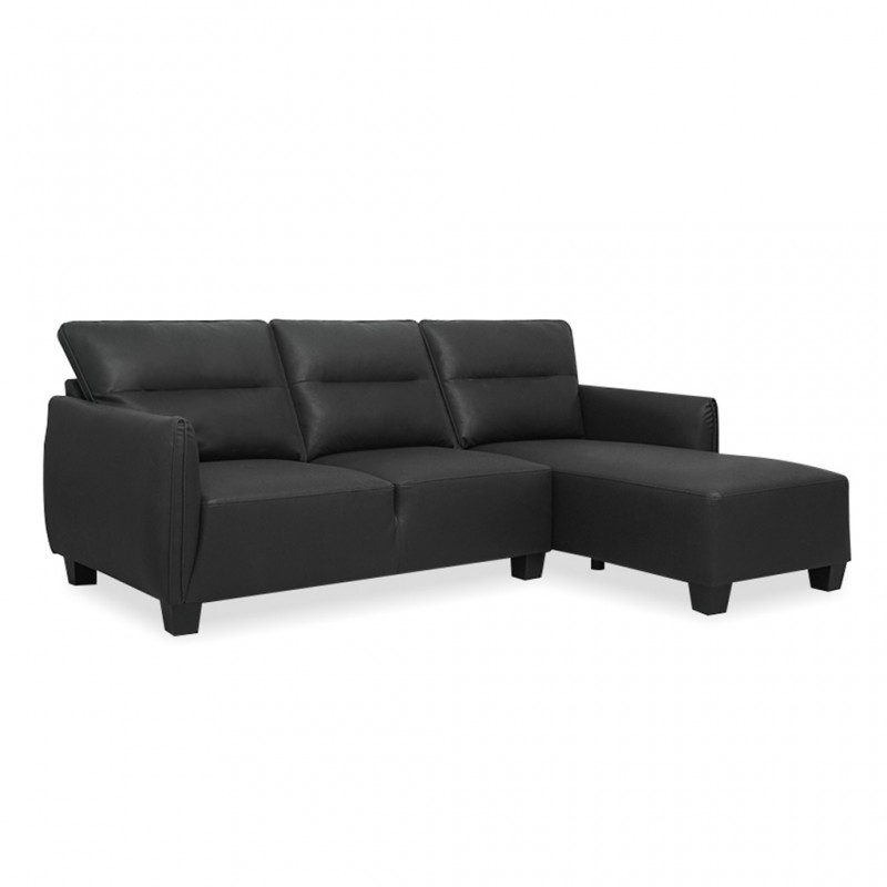 Taglia Sofa Corner Black Vegan Leather Taglia Sofa Corner Black Vegan Leather