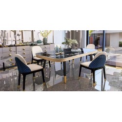 Heloisa Table and 6 Chairs Stone Material
