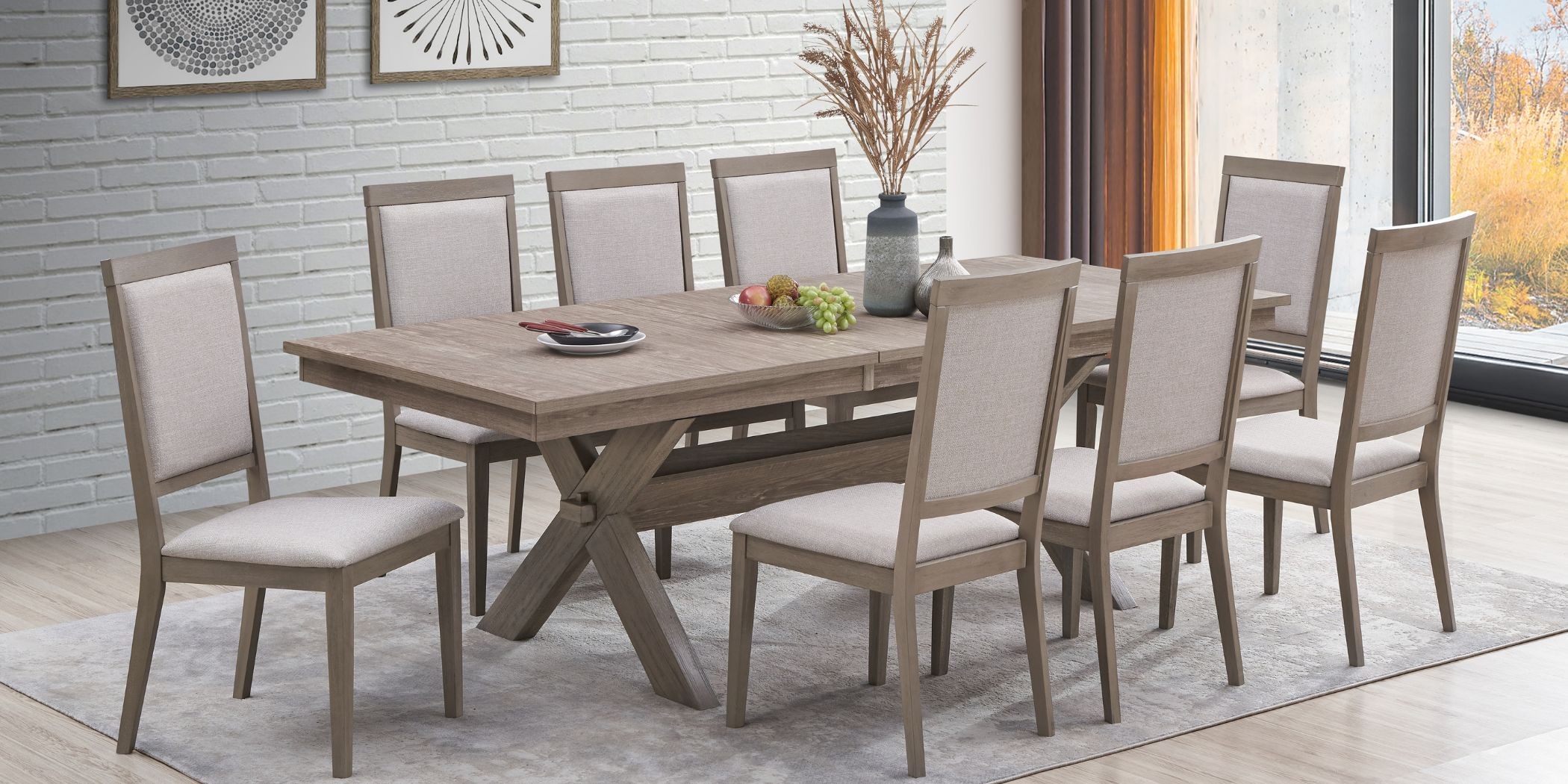 Frosina Table and 8 Chairs Rubberwood