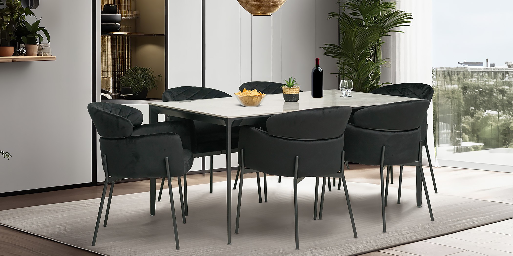 Modern Table and 6 Chairs