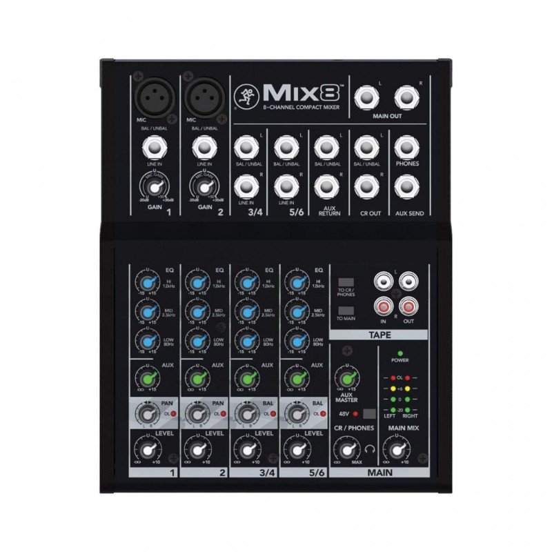Mackie 2044095-01 Mix8 8-Channel Mixer 230V Eu Mackie 2044095-01 Mix8 8-Channel Mixer 230V Eu