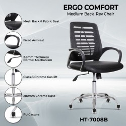 Lorell Medium Back Office Chair Black With Armrest