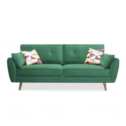 Bartel 3 Seater Fabric Green Col W/2 Accent Pillow