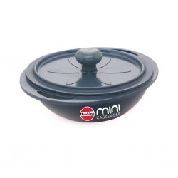 Hawkins MCRG75 0.75L Round Die Cast Grey Non Stick Mini Ceramic Casserole With Glass Lid