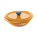 Hawkins MCRY75 0.75L Round Die Cast Yellow Non Stick Mini Ceramic Casserole With Ceramic Lid