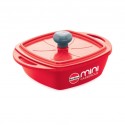 Hawkins MCSR75 0.75L Square Die Cast Red Non Stick Mini Ceramic Casserole With Ceramic Lid