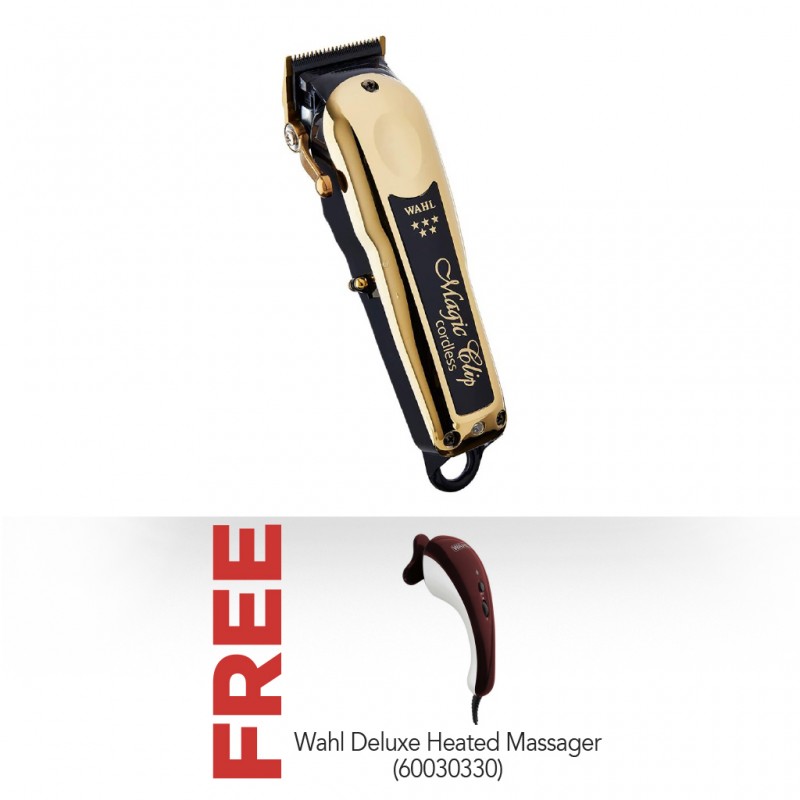 Wahl 3024577 Magic Clip Gold Cordless Clipper 2YW "O" & Free Wahl 4295-027 Deluxe Heated Massager