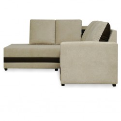 Oslo LHF Chaise+RHF 2 Seater Beige & Brown Fabric