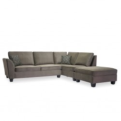 Bella Sofa Corner + Ottoman Brown Col Fabrics