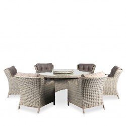 Monteray Table & 6 Chairs With Lazy Susan
