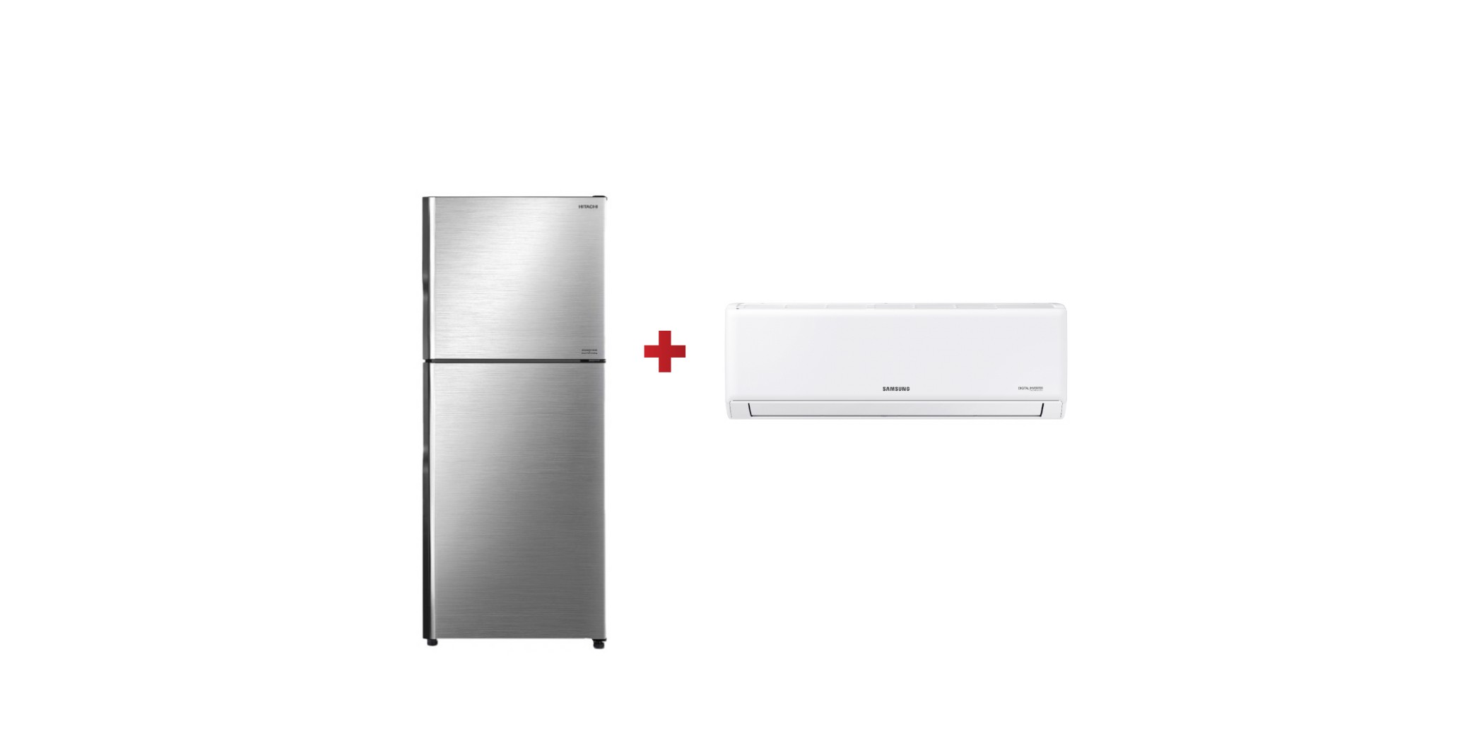 Hitachi RVX471PRU9 Refrigerator + Samsung AR18BVHGAWK Air Conditioner