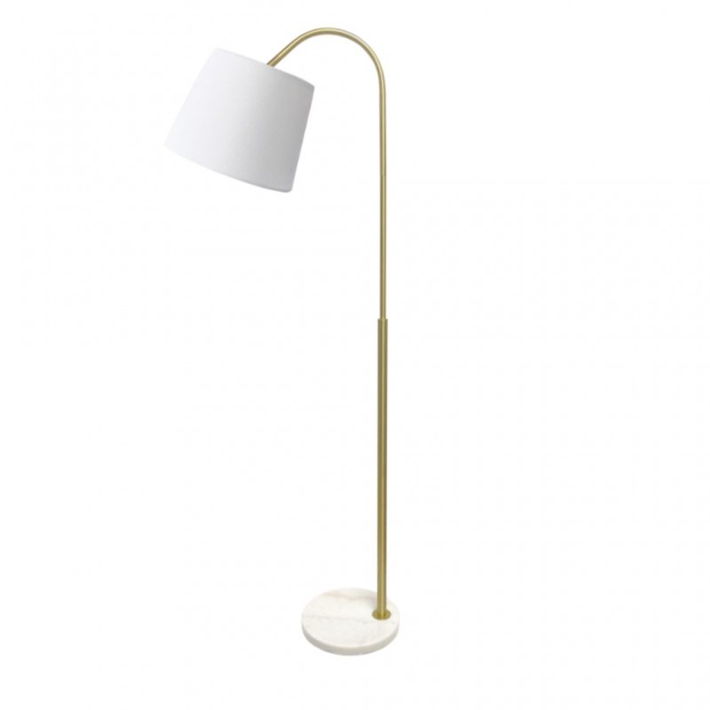 Metal Task Floor Lamp With White Marble Base Brass + White Marble - ML234607 Metal Task Floor Lamp With White Marble Base Brass + White Marble - ML234607