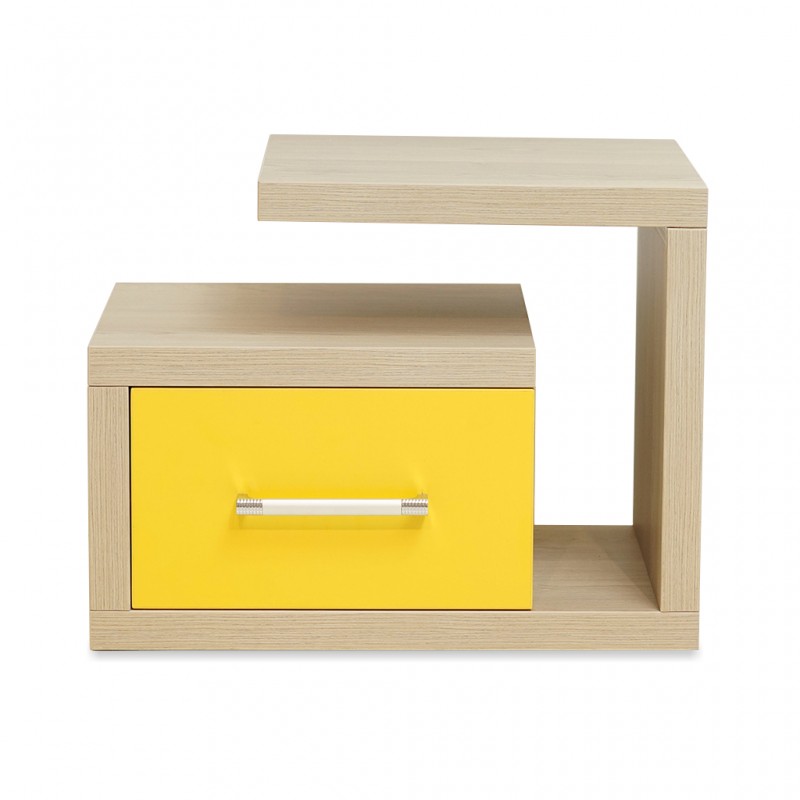 Artista Night Table In Plywood Grey & Yellow