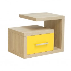 Artista Night Table In Plywood Grey & Yellow