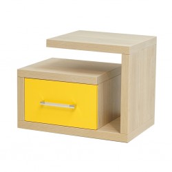 Artista Night Table In Plywood Grey & Yellow