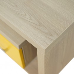 Artista Night Table In Plywood Grey & Yellow