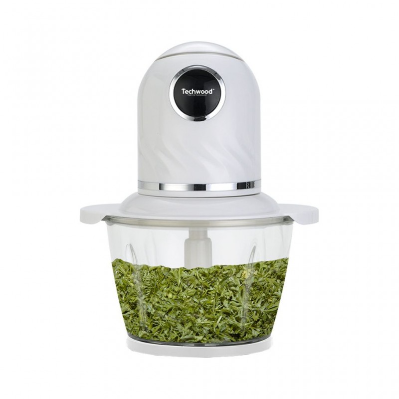 Techwood THA-085 Mini Tritacarne Elettrico Da 300W Con Ciotola In Vetro 800ml
