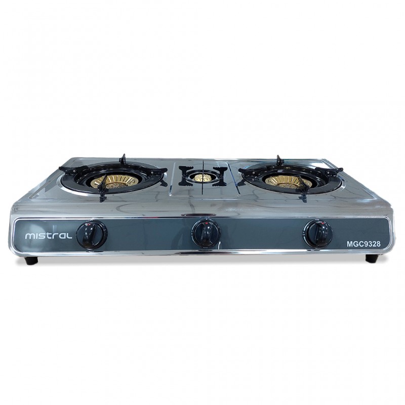 Mistral MGC9328 Stainless Steel 3 Burner Gas Cooker