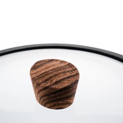 Westinghouse 24cm Forged Aluminum Casserole With Glass Lid Black Marble Wood WCCC0085024MBB