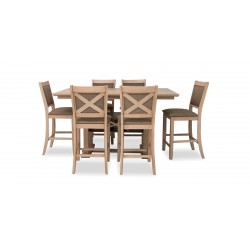 Deborah High Table And 6 High Chairs Oak Veneer