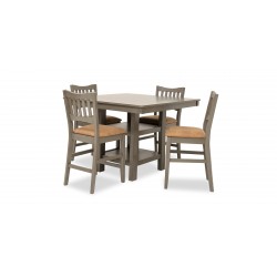 Marcella High Table And 4 High Chairs Rubber Wood Veneer