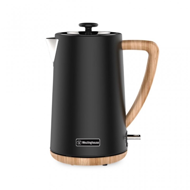 Westinghouse WKWKW149 Matt Black 1.7L Stainless Steel Kettle With Wooden Effect Westinghouse WKWKW149 Matt Black 1.7L Stainless Steel Kettle With Wooden Effect