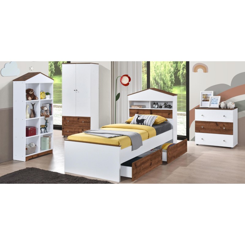 Noah Bedroom Set 90X190 cm White & Aged Oak