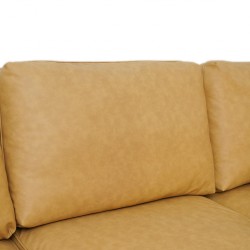 Bella Corner RHF Chaise+LHF 2Str+Otto Fabric Mustard Leather Gel