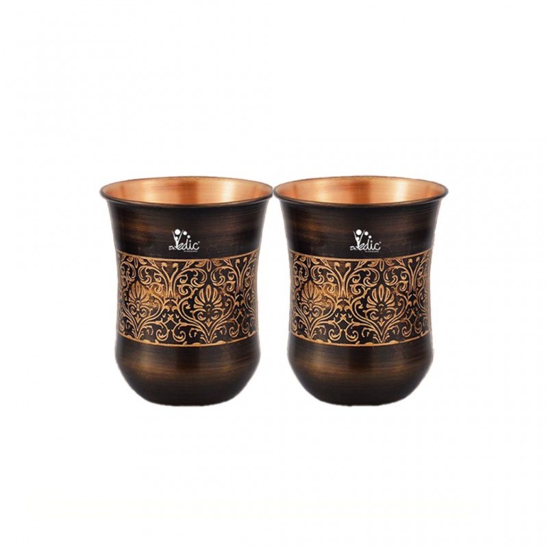 Dr Vedic DRV032 2x250ml Antique Carving Curvy Glass Copper "O" Dr Vedic DRV032 2x250ml Antique Carving Curvy Glass Copper "O"