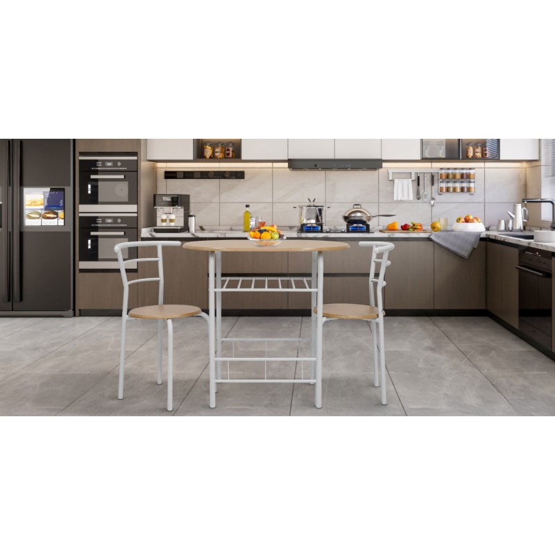 Arale Table and 2 Chairs Metal/MDF