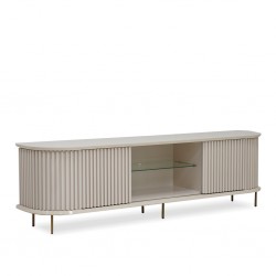 Atlas Low TV Cabinet With 2 Sliding Doors Off White