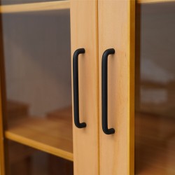 Madri Cupboard 2 Doors Roble/Black/Solid Wood