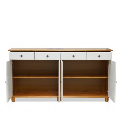Rubi Buffet 4 Doors & 4 Drawers Teak/Off White